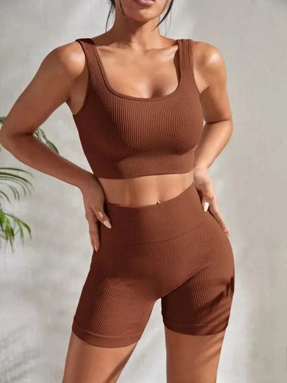 Seamless Ribbed Yoga Set
