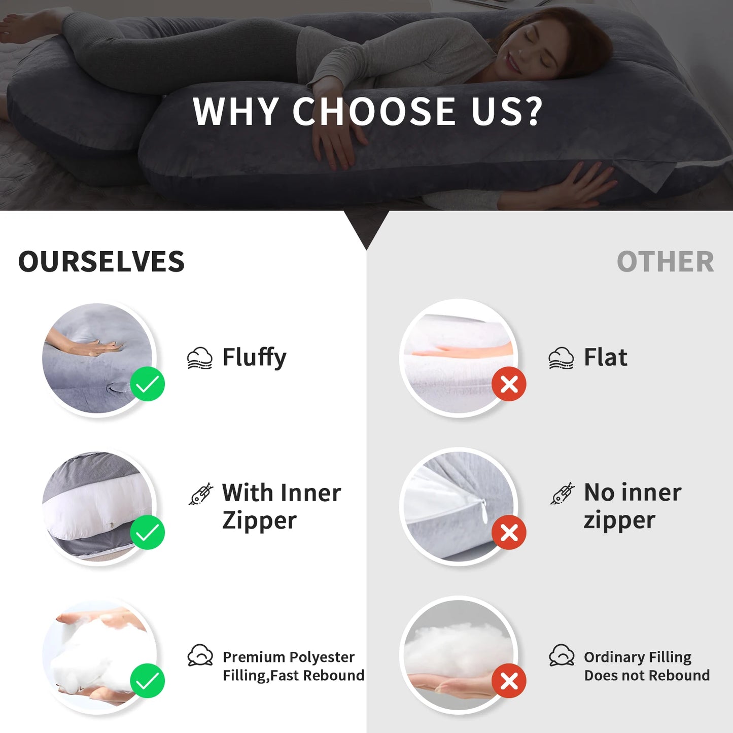 G Shaped Full Body Pregnancy Pillow